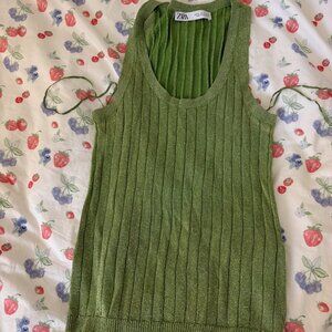 Zara Green Glitter Tank Top